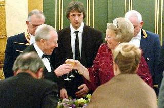 Il Presidente Ciampi con Sua Maestà la Regina Beatrice d'Olanda al pranzo ufficiale a Palazzo Reale