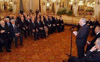 Il Presidente Ciampi, rivolge il suo indirizzo di saluto ai componenti il Consiglio Nazionale della Federazione dei Maestri del Lavoro d'Italia
