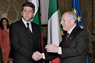 Il Presidente Ciampi con Georgi Parvanov, Presidente della Repubblica di Bulgaria in occasione della sua visita in Italia