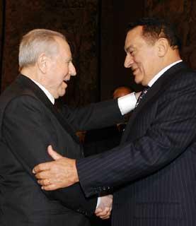 Il Presidente Ciampi con Hosny Mubarak, Presidente della Repubblica Araba d'Egitto