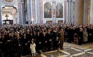 Un momento della S. Messa, nella Basilica di Santa Maria degli Angeli, in occasione del primo anniversario dell'attentato di Nassiriya, alla presenza del Presidente della Repubblica e della moglie Franca