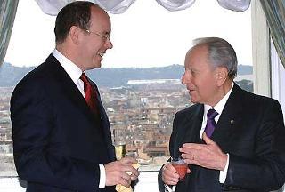 Il Presidente Ciampi con Sua Altezza Serenissima il Principe Alberto II di Monaco, in occasione della visita ufficiale a Roma