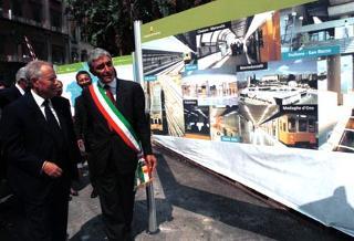 Visita del Presidente della Repubblica Ciampi a Napoli. Il Presidente Ciampi con il Sindaco di Napoli Antonio Bassolino in visita al cantiere della metropolitana