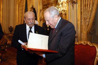 Incontro con l'On. Luigi Arisio, Presidente della Federazione dei Maestri del Lavoro d'Italia, Palazzo del Quirinale