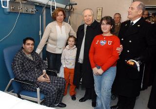 Visita al militare Antonio Altavilla ferito a Nassiriya in Iraq, Roma, Ospedale Militare del Celio