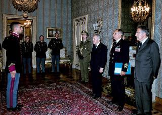 Incontro con una delegazione di Allievi dell'Accademia Militare di Modena in servizio di Guardia d'Onore al Palazzo del Quirinale