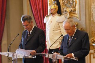 Incontro con il Presidente Federale della Repubblica d'Austria Sig. Heinz Fischer, accompagnato dalla moglie