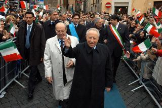 Intervento del Presidente della Repubblica alla cerimonia commemorativa dell'eccidio di 11 Martiri della Libertà, in occasione del 60° Anniversario della Resistenza e della Guerra di Liberazione, Palestrina (Roma)