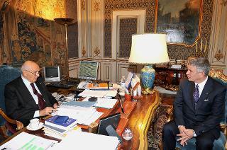 Il Presidente Giorgio Napolitano con Piero Benassi, nuovo Ambasciatore a Tunisi