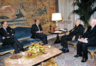 Il Presidente Giorgio Napolitano incontra il Segretario ed il Vice Segretario del PD, Pierluigi Bersani ed Enrico Letta