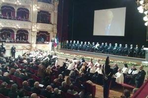 Il Presidente Giorgio Napolitano al Teatro Petruzzelli per la cerimonia di intitolazione dell'Ateneo barese ad Aldo Moro
