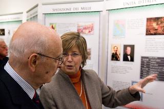 Il Presidente Giorgio Napolitano accompagnato dal Presidente della Regione Piemonte Mercedes Bresso visita la Mostra &quot;Cavour a Roma 1810-2010&quot;