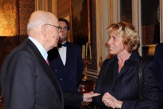 Il Presidente Giorgio Napolitano con l'On. Stefania Gabriella Anastasia Craxi, Presidente Onorario della &quot;Fondazione Bettino Craxi&quot;