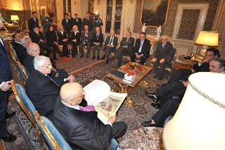 Il Presidente della Repubblica Giorgio Napolitano nel corso dell'incontro con una delegazione della &quot;Fondazione Bettino Craxi&quot;
