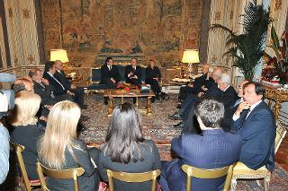 Un momento dell'incontro del Presidente Giorgio Napolitano con una delegazione della &quot;Fondazione Bettino Craxi&quot;