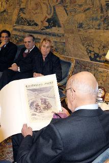 Il Presidente della Repubblica Giorgio Napolitano nel corso dell'incontro con una delegazione della &quot;Fondazione Bettino Craxi&quot;