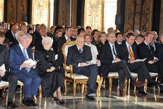 Il Presidente Giorgio Napolitano nel corso della celebrazione della Giornata della Qualità Italia