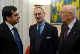 Il Presidente Giorgio Napolitano con il Presidente dell'ANM, Luca Palamara e il Vice Presidente del CSM Michele Vietti, in occasione del XXX Congresso dell'Associazione Nazionale Magistrati