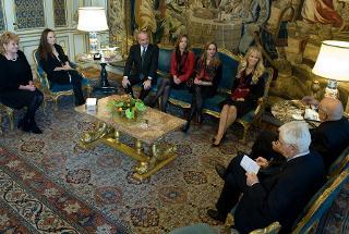 Il Presidente Giorgio Napolitano nel corso dell'incontro con Aurelio De Laurentiis