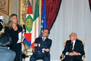 Il Presidente Giorgio Napolitano durante l'incontro con i partecipanti all'11^ edizione del Foro di dialogo Italia - Spagna