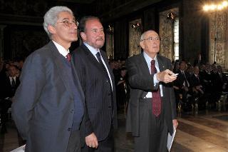 Il Presidente Giorgio Napolitano inaugura simbolicamente il Portale &quot; Rete degli Archivi per non dimenticare&quot; in occasione della cerimonia del Giorno della Memoria, dedicato alle vittime del terrorismo