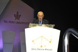 Il Presidente Giorgio Napolitano durante il suo intervento all'Università di Tel Aviv