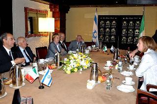 Il Presidente Giorgio Napolitano nel corso dei colloqui con Tzipi Livni, leader dell'opposizione