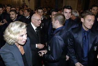 Il Presidente Giorgio Napolitano con il Ministro Melandri tra i giocatori Campioni del Mondo.
