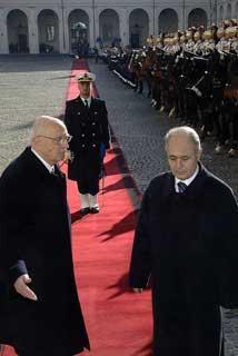 Il Presidente Giorgio Napolitano accoglie Ahmet Necdet Sezer, Presidente della Repubblica di Turchia in visita di Stato in Italia