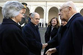 Il Presidente Giorgio Napolitano con il Presidente della Repubblica di Turchia Ahmet Necdet Sezer al loro arrivo in occasione della visita di Stato in Italia