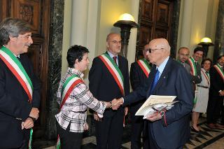 Il Presidente Giorgio Napolitano durante l'incontro con i Sindaci della Provincia de La Spezia nella Sala Consiliare del Consiglio Provinciale