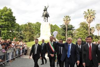 Il Presidente Giorgio Napolitano visita il monumento dedicato a Giuseppe Garibaldi