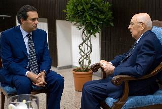 Il Presidente Giorgio Napolitano nel corso dell'incontro con il neo Sindaco di Napoli Luigi De Magistris