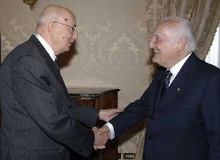 Il Presidente Giorgio Napolitano con il Presidente Emerito della Repubblica Oscar Luigi Scalfaro
