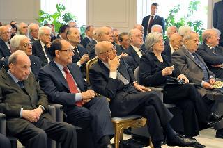 Il Presidente Giorgio Napolitano in un momento del Seminario dal titolo &quot;Dallo Statuto Albertino alla Costituzione Repubblicana&quot;