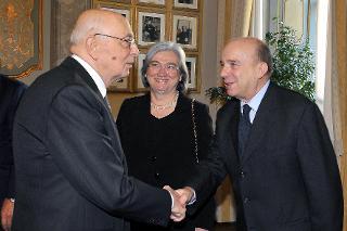 Il Presidente Giorgio Napolitano con Gustavo Zagrebelsky, relatore del Seminario dal titolo &quot;Dallo Statuto Albertino alla Costituzione Repubblicana&quot;