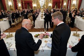 Il Presidente Giorgio Napolitano con il Presidente della Repubblica Federale di Germania Chrisitan Wulff, in occasione del pranzo di Stato