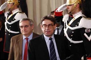 On. Oliviero Diliberto, per la rappresentanza parlamentare Insieme con l'Unione Verdi-Comunisti Italiani, al termine dell'incontro con il Presidente Giorgio Napolitano.