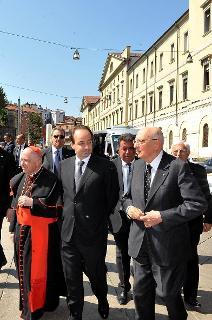 Il Presidente Giorgio Napolitano al suo arrivo all'Università Cattolica del Sacro Cuore