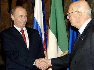 Il Presidente Giorgio Napolitano e il Presidente della Federazione Russa, Vladimir Putin.