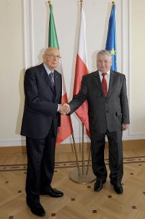 Il Presidente Giorgio Napolitano con il Presidente del Senato Bogdan Michal Borusewicz in occasione della visita di Stato nella Repubblica di Polonia