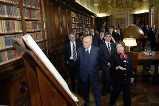 Il Presidente Giorgio Napolitano visita la Biblioteca dell'Istituto Ortopedico Rizzoli