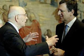 Il Presidente Giorgio Napolitano con Josè Manuel Barroso, Presidente della Commissione Europea, in occasione del cinquantesimo anniversario dei Trattati di Roma