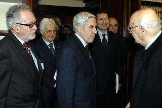 Il Presidente Giorgio Napolitano con il Presidente del Senato Franco Marini, in occasione del Convegno Internazionale &quot;Le direttive anticipate di volontà sui trattamenti sanitari&quot;