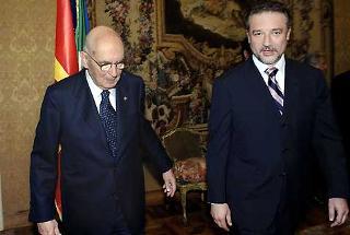 Il Presidente Giorgio Napolitano con Branko Crvenkovski, Presidente dell'ex Repubblica Jugoslava di Macedonia