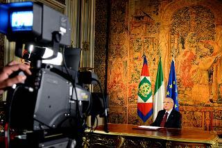Il Presidente della Repubblica Giorgio Napolitano in occasione del messaggio di fine anno
