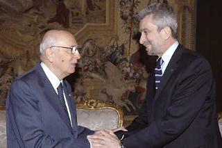 Il Presidente Giorgio Napolitano con il Ministro del Lavoro Cesare Damiano
