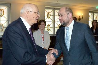 Il Presidente Giorgio Napolitano con il Presidente del Parlamento europeo, Martin Schulz