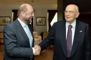 Il Presidente Giorgio Napolitano con il Presidente del Parlamento europeo, Martin Schulz