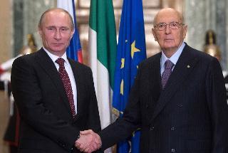 Il Presidente Giorgio Napolitano con il Presidente della Federazione Russa Vladimir Putin